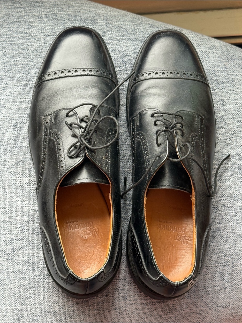 Allen Edmonds Classic Black Leather Cap-Toe Oxford Dress Shoes - Men